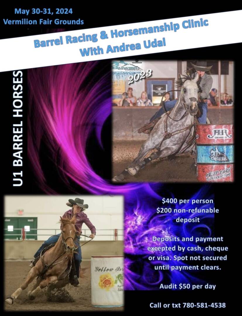 Barrel Racing & Horsemanship Clinic - Vermilion Ag - Alberta 